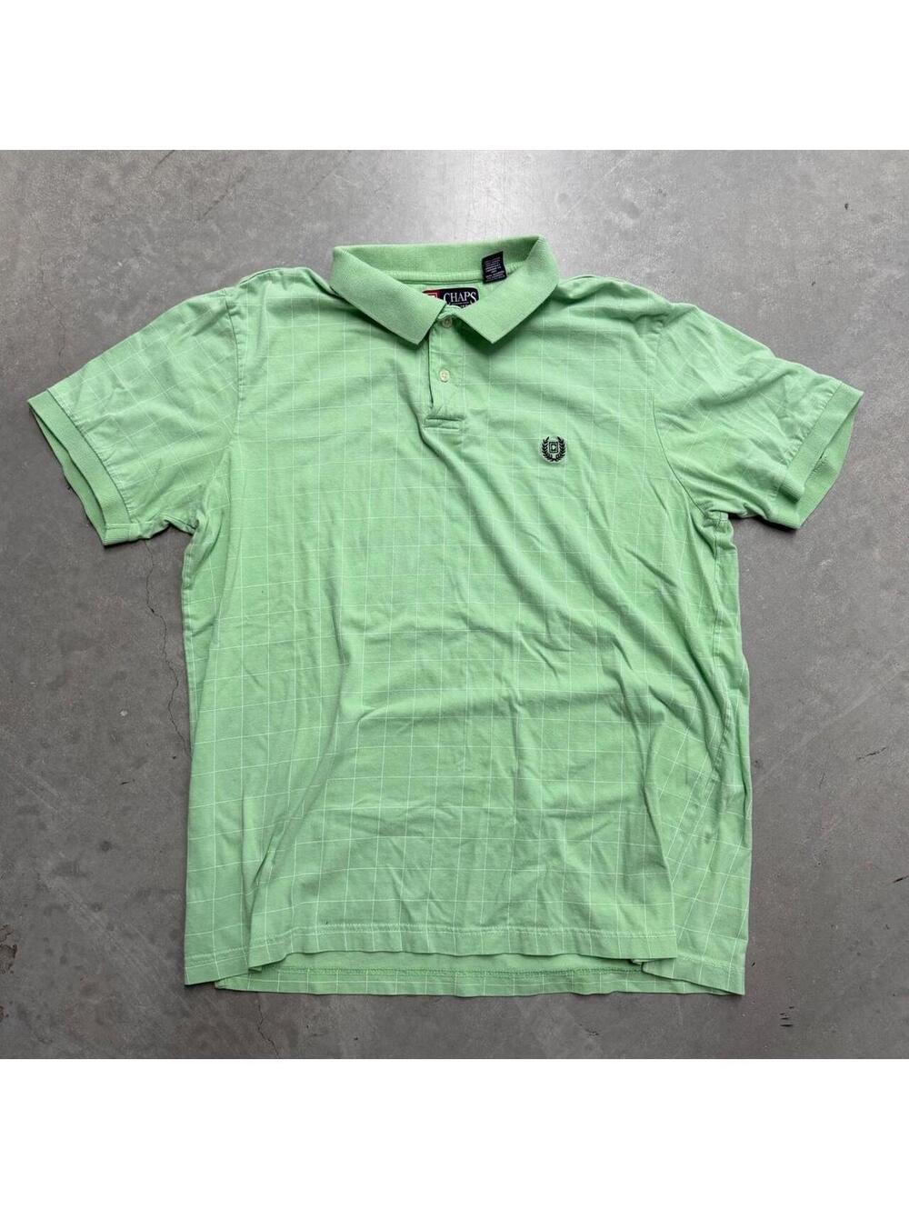 Y2K Men's Chaps Light Green Preppy Polo Sized Large